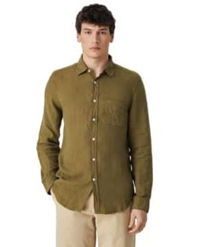 Portuguese Flannel Linen Long Sleeve Shirt Olive / M - Green