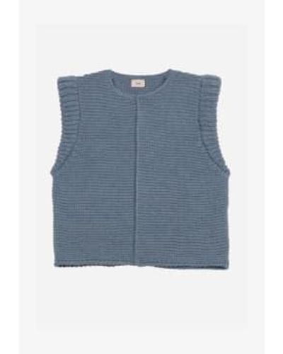 An'ge Legringou Sleeveless Knitted Cardigan - Blue