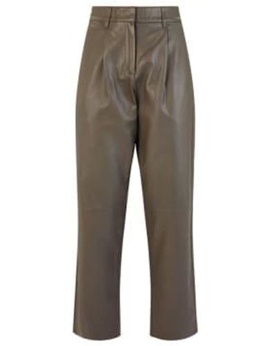 Mdk Bungee Cord Iris Leather Trousers 36 - Grey