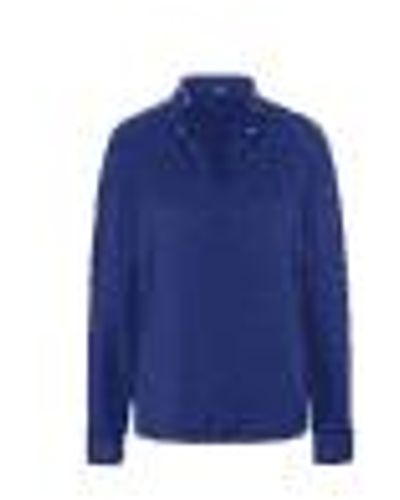 Riani V Neck Stud Collar Blouse Size: 16, Col: - Blue