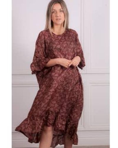 Lisa Taylor Stevie Kleid mit Rüschenhülle und Boden - Rot
