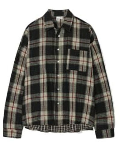 PARTIMENTO Reverse Check Shirt In - Black