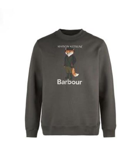 Barbour X maison kitsuné beaufort sweat-shirt fox - Gris