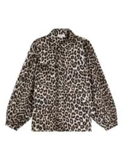 Suncoo Lanna Shirt In Leopard - Marrone