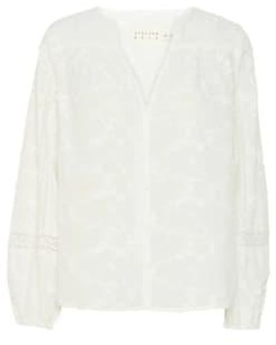 Atelier Rêve Mone Embroidered Top Snow - Bianco