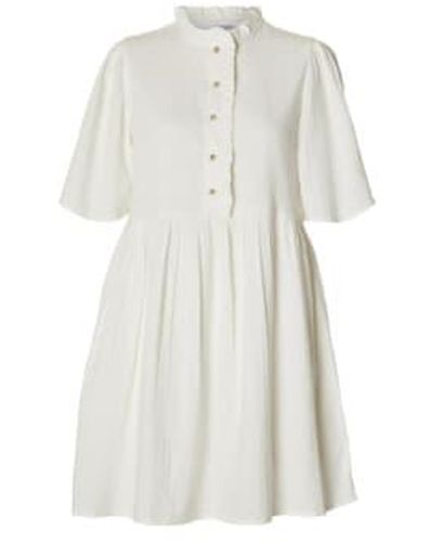 SELECTED Elisa Short Shirt Dress Snow - White