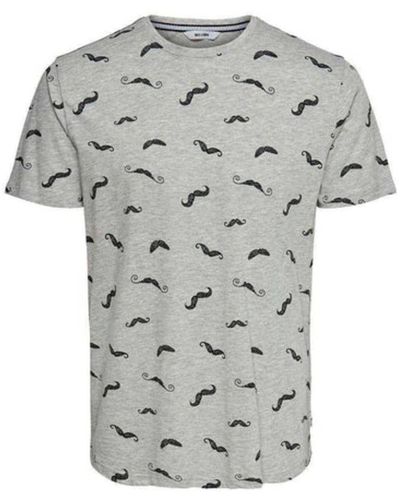 Only & Sons Moustache grise t -Shirt