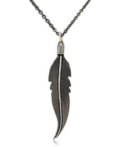 CollardManson Large Feather Necklace - Metallic