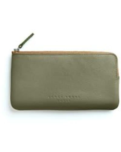 Carre Royal Leather Khaki Pouch Leather - Green