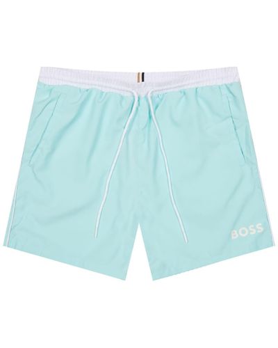 BOSS by HUGO BOSS Open Green Starfish Swim Shorts - Blu