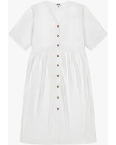 Diarte Penelope Linen Blend Dress - White