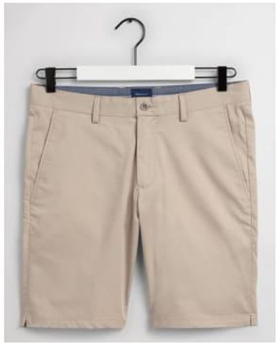 GANT Dry Beige Slim Fit Tech Prep Sports Shorts - Natural