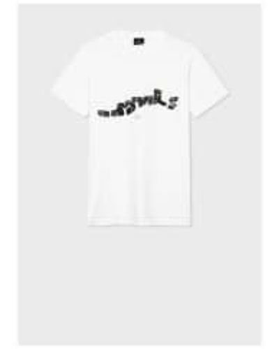 Paul Smith T-shirt à imprimé graphique domioes col: 01 blanc