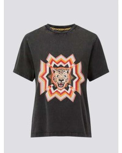 Hayley Menzies T-shirt léopard psychédélique lavage d'aci - Noir