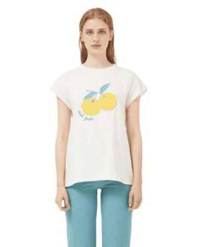 Compañía Fantástica T-shirt avec citrons en blanc de