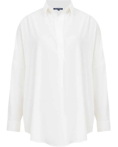 French Connection Rhodes Crepe Popover Shirt 1 - Bianco
