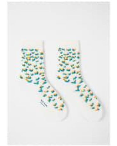 Paul Smith Ula Paint Socks - Bianco