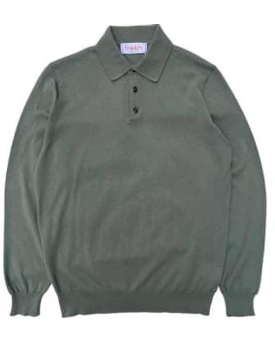 Fresh Polo Long Sleeve Made In Italy - Verde