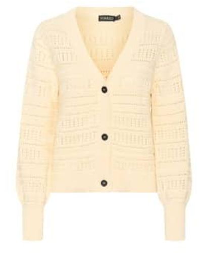 Soaked In Luxury Rava Rinna Cardigan Pearled Ivory - Natural