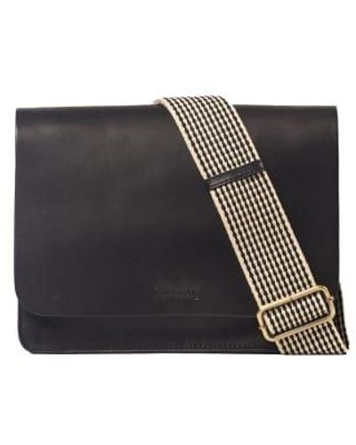 O My Bag Audrey Mini Chequered Strap Leather - Black