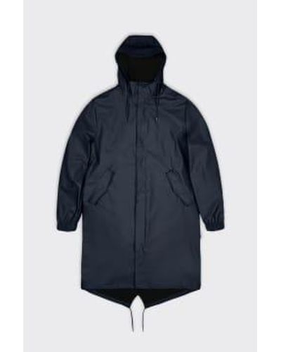 Rains 18140 parka à queue poisson marine - Bleu