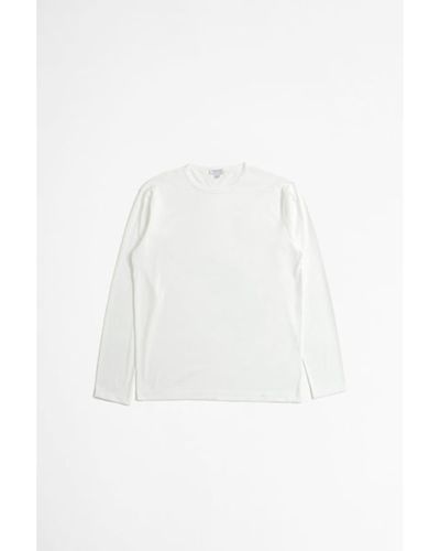 Sunspel Longsleeve T Shirt White - Bianco