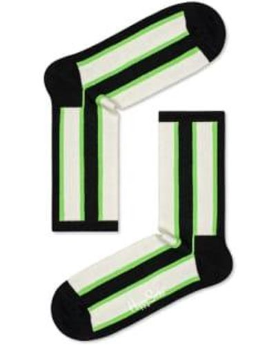 Happy Socks Stripe vertical negro 3/4 calcetines tripulación - Verde