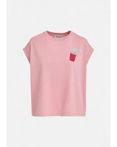 Essentiel Antwerp Camiseta bordada faustina rosa
