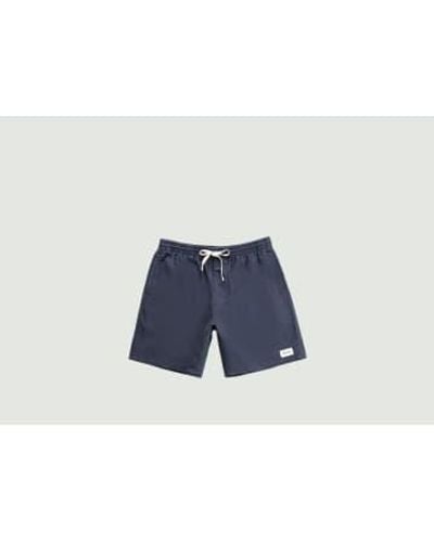 Rhythm Pantalones cortos playa lino clásicos - Azul