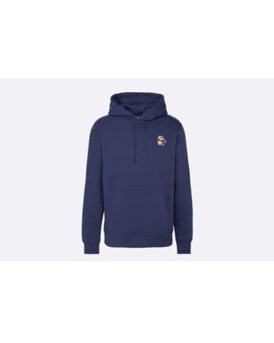 WOOD WOOD Ian doggy patch hoodie - Blau