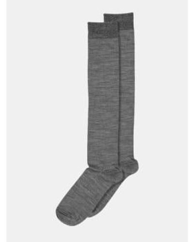 mpDenmark /silk Knee Socks Medium Gray Melange 37-39