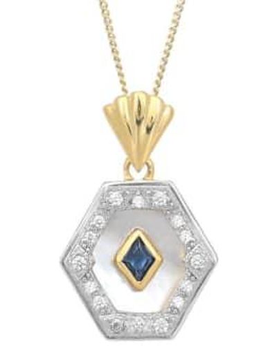 V By Laura Vann Esme Blue And Pearl Necklace Mixed / Cubic Zirconia - Metallic