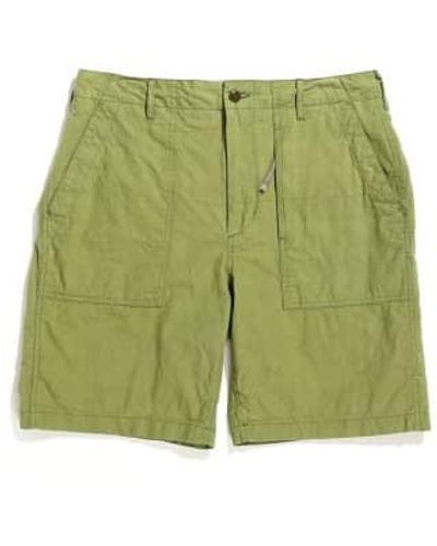 Engineered Garments Shorts fatigue en coton olive - Vert