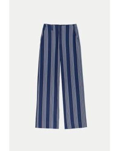 Apof Structured Stripe Stefani Trousers / S - Blue