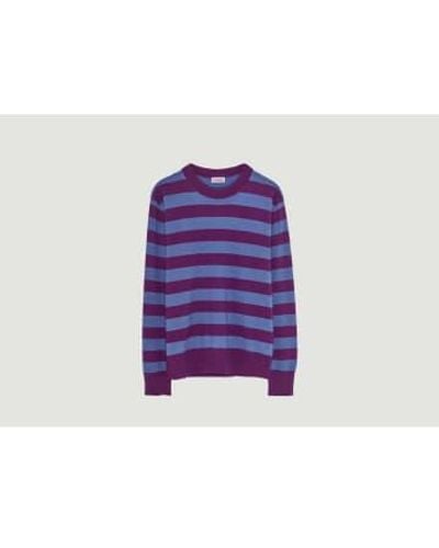 Tricot Recycled Cashmere And Cotton Striped Jumper S - Purple