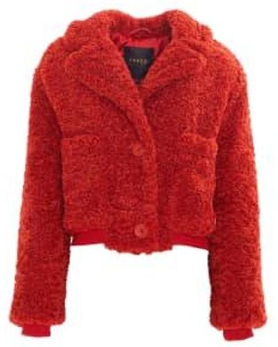 Freed Romeo cropped teddy faux fur veste rouge