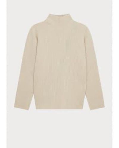 Paul Smith High Neck Open Back Stripe Detail Sweater Col: 02 Off , S - White