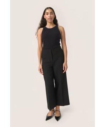 Soaked In Luxury Slcorinne Wide Cropped Pants Or - Nero