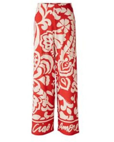Ouí Marlene Trousers & White Uk 8 - Red