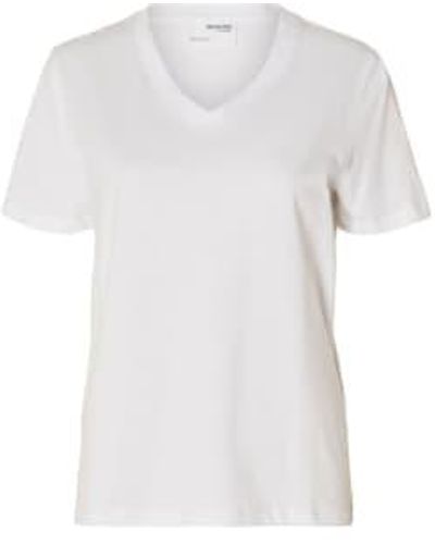 SELECTED Bright Classic Organic Cotton T Shirt - White