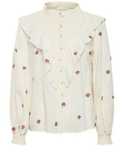 Atelier Rêve Toulouse Flower Embroidered Top - Bianco