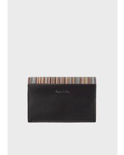 Paul Smith Mini Stripe Credit Card Wallet - Nero