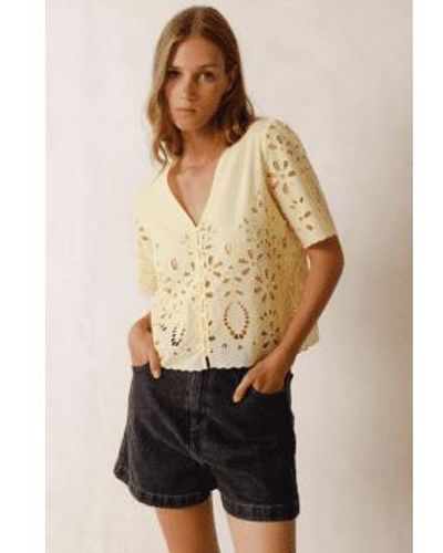 indi & cold Embroidered Pistachio Shirt Xxs - Natural