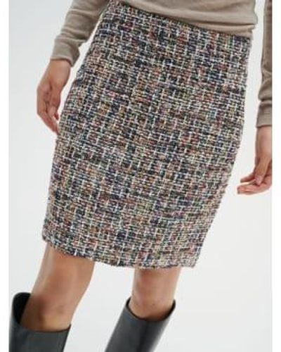 Inwear Neve Skirt Multi Colour Woven Dk 34 Uk 8 - Grey