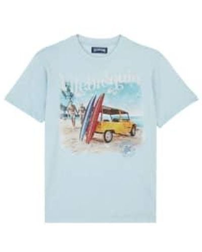 Vilebrequin Portisol Cotton T-shirt Surf And Mini Moke - Blue