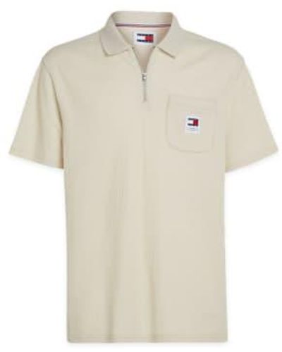 Tommy Hilfiger Tommy Jeans Zip Waffle Polo - Neutro