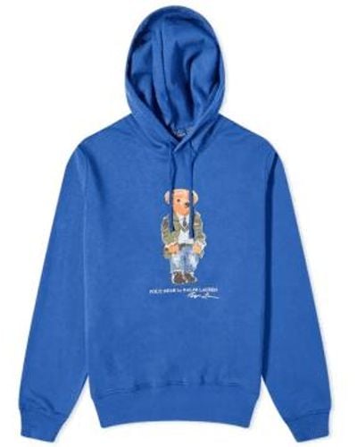 Polo Ralph Lauren Heritage bär popover hoodie beach - Blau