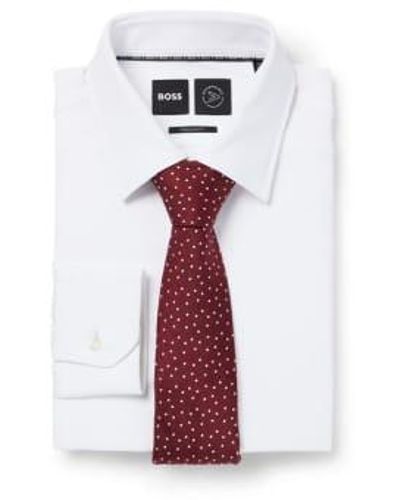 BOSS Dark Silk Jacquard Tie With All Over Dot Motif One Size - Red