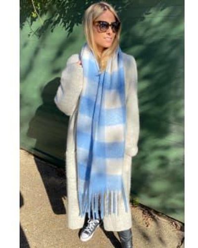 Libby Loves And Ivory Lennie Check Scarf One Size - Green