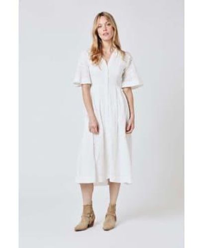 Berenice Rym Broderie Dress 34 - White